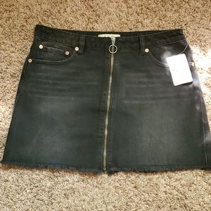 NWT Free People black denim skirt